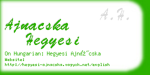 ajnacska hegyesi business card